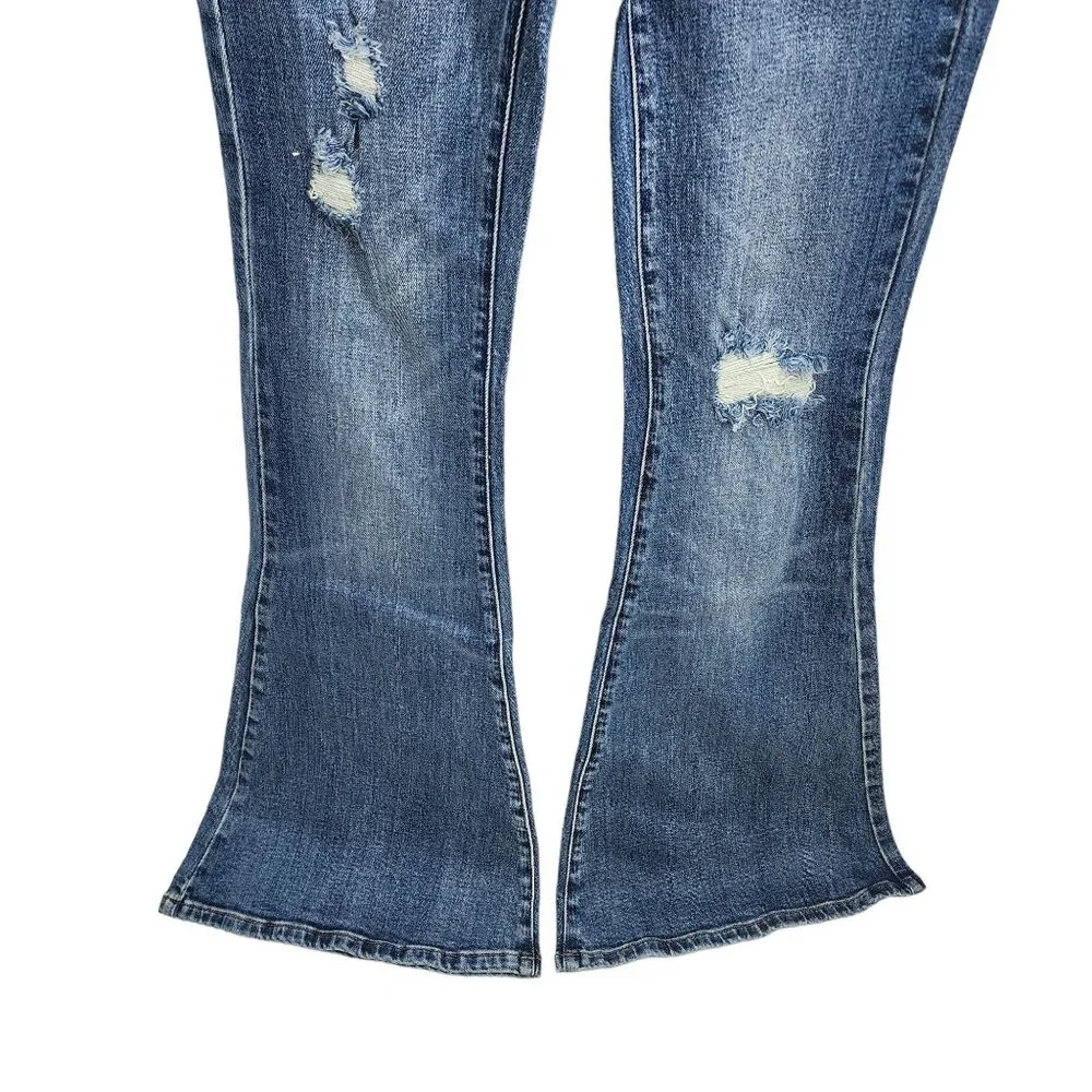 NWT Sandrine Rose by Free People Super‎ Flare Jeans Women's Size 27 Blue Denim